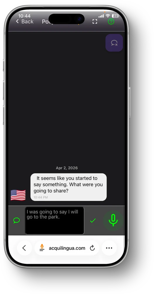 Old AcquiLingua chatbot screen