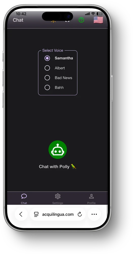 Old AcquiLingua voice input screen